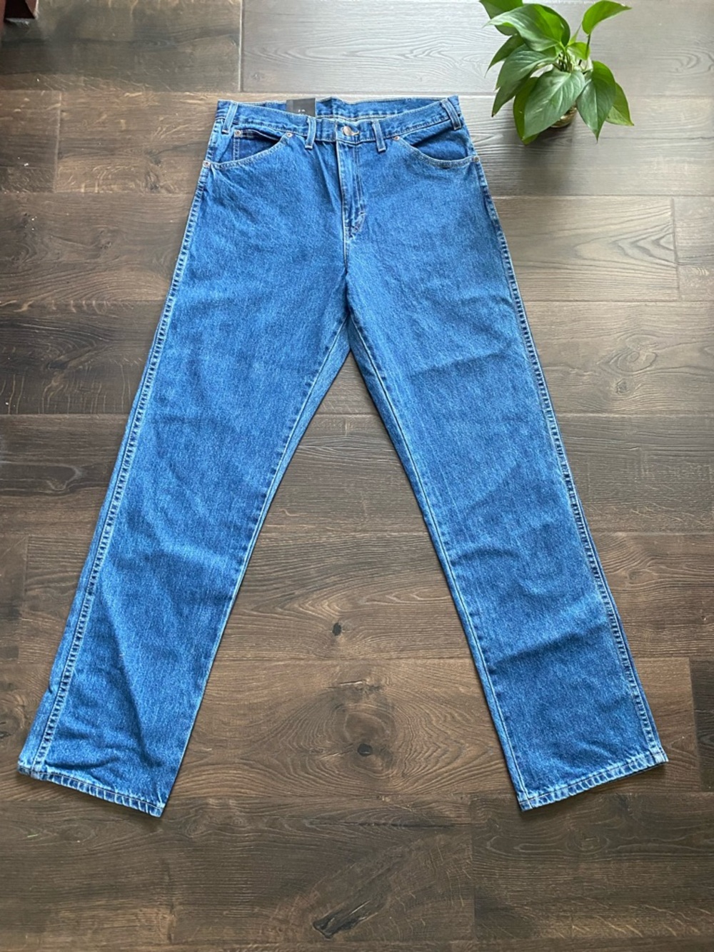 Dickies Blue Five Pocket Straight  Leg Jeans Work 33x34